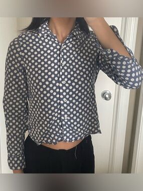 BENCH/ Blue Polka Dot Shirt